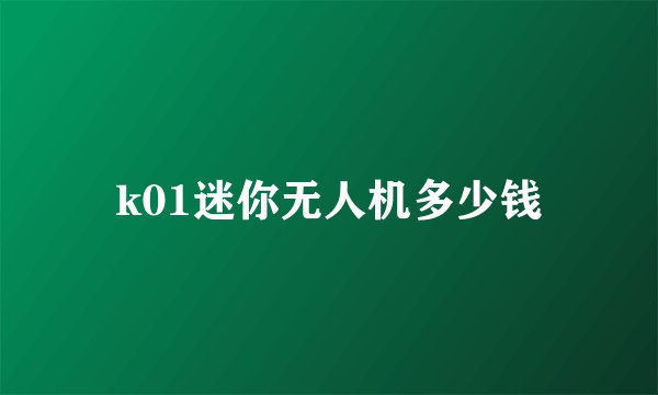 k01迷你无人机多少钱