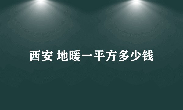 西安 地暖一平方多少钱