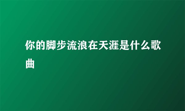 你的脚步流浪在天涯是什么歌曲