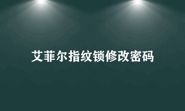 艾菲尔指纹锁修改密码