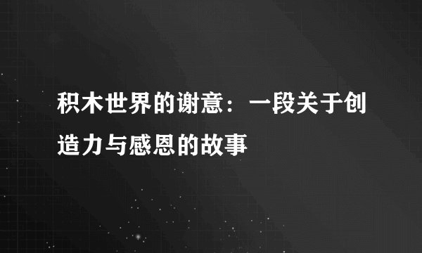 积木世界的谢意：一段关于创造力与感恩的故事