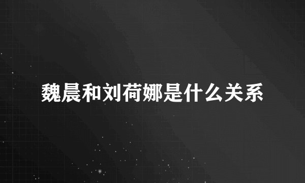 魏晨和刘荷娜是什么关系