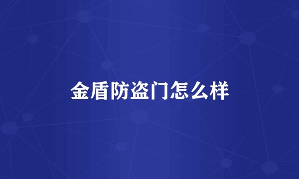 金盾防盗门怎么样