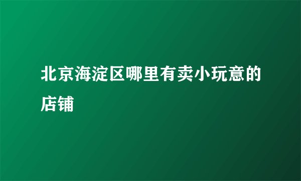北京海淀区哪里有卖小玩意的店铺