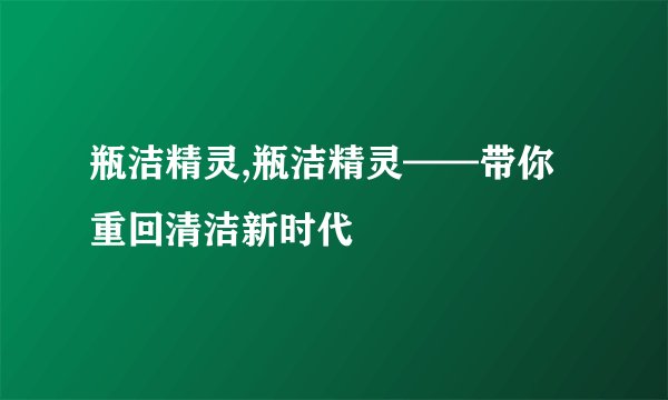 瓶洁精灵,瓶洁精灵——带你重回清洁新时代