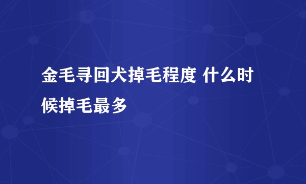 金毛寻回犬掉毛程度 什么时候掉毛最多