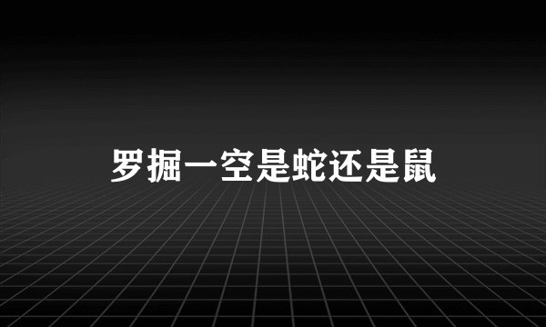 罗掘一空是蛇还是鼠
