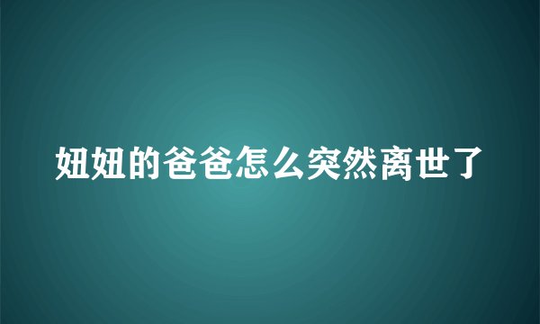 妞妞的爸爸怎么突然离世了
