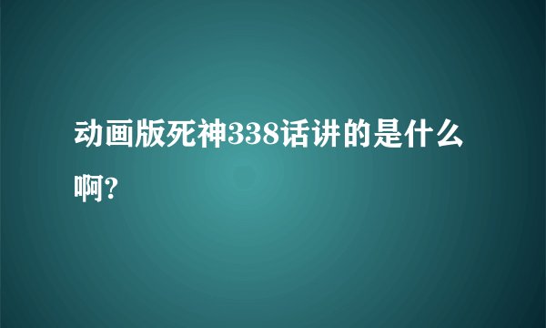 动画版死神338话讲的是什么啊?