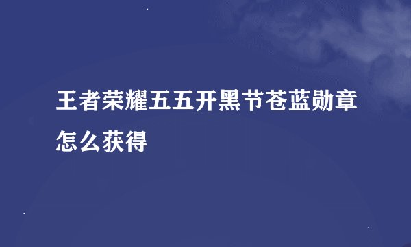王者荣耀五五开黑节苍蓝勋章怎么获得