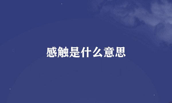 感触是什么意思