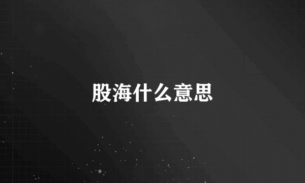 股海什么意思