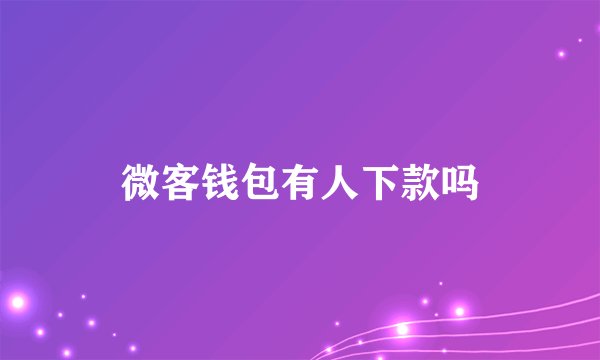 微客钱包有人下款吗