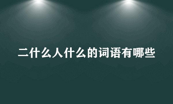 二什么人什么的词语有哪些