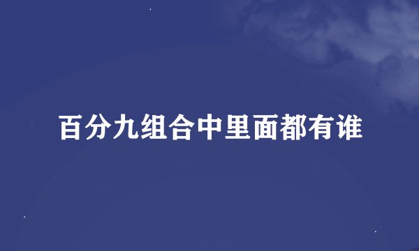 百分九组合中里面都有谁