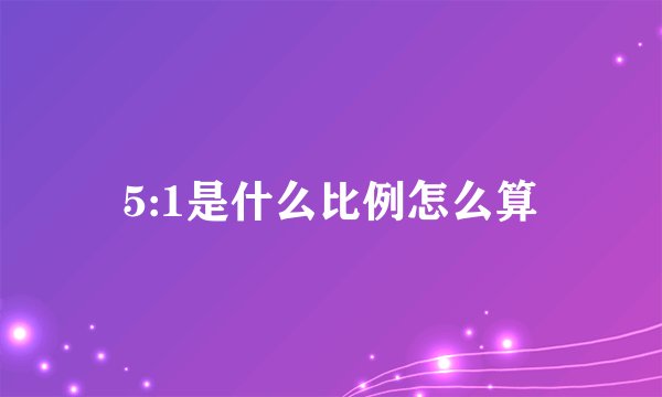 5:1是什么比例怎么算