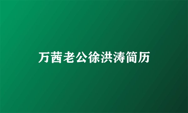 万茜老公徐洪涛简历