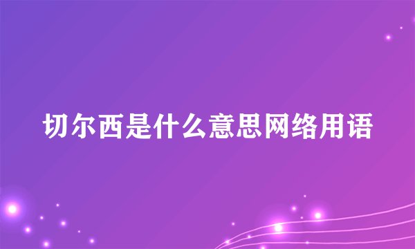 切尔西是什么意思网络用语