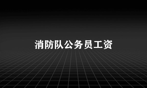 消防队公务员工资