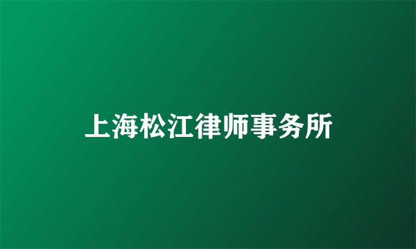 上海松江律师事务所