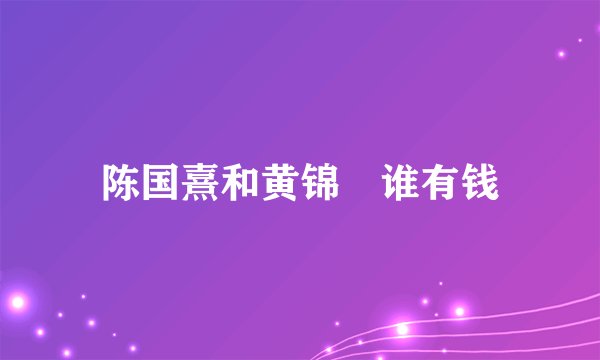 陈国熹和黄锦燊谁有钱