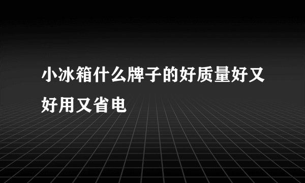 小冰箱什么牌子的好质量好又好用又省电