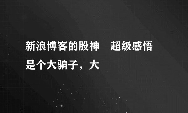 新浪博客的股神 超级感悟 是个大骗子，大