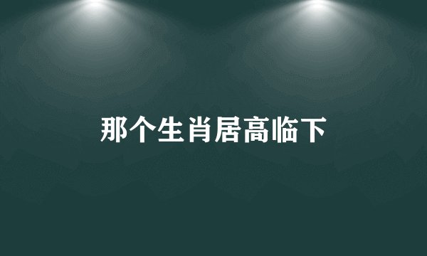 那个生肖居高临下
