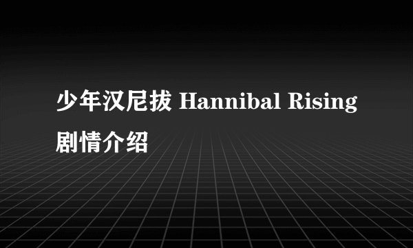 少年汉尼拔 Hannibal Rising剧情介绍