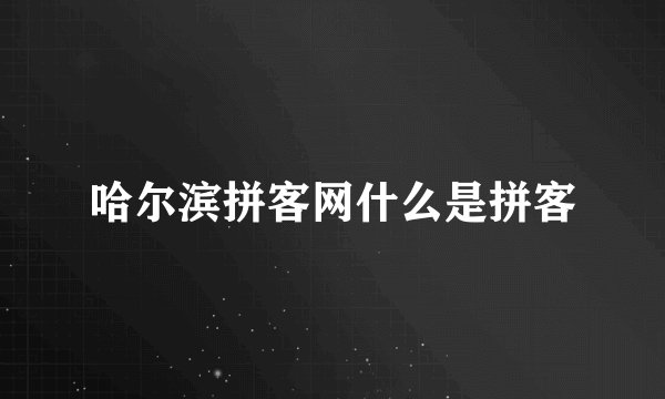 哈尔滨拼客网什么是拼客