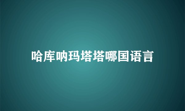 哈库呐玛塔塔哪国语言