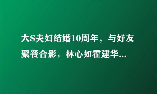 大S夫妇结婚10周年，与好友聚餐合影，林心如霍建华站位引关注