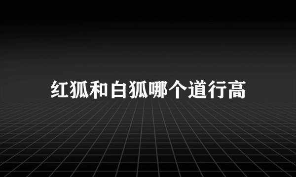 红狐和白狐哪个道行高