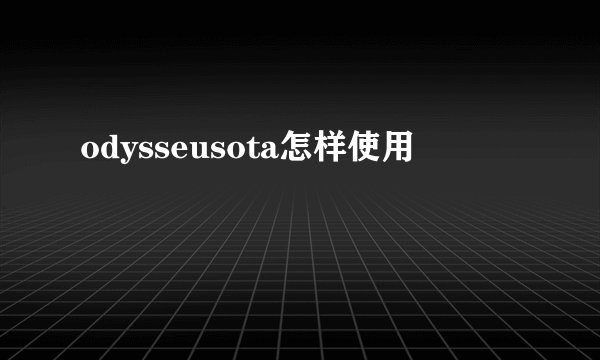 odysseusota怎样使用