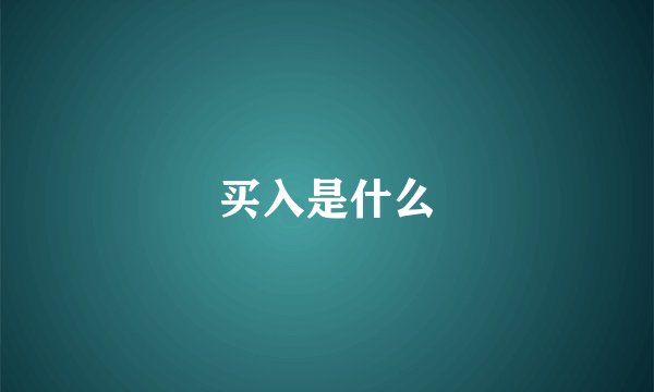 买入是什么