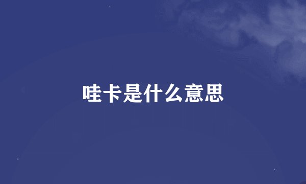 哇卡是什么意思