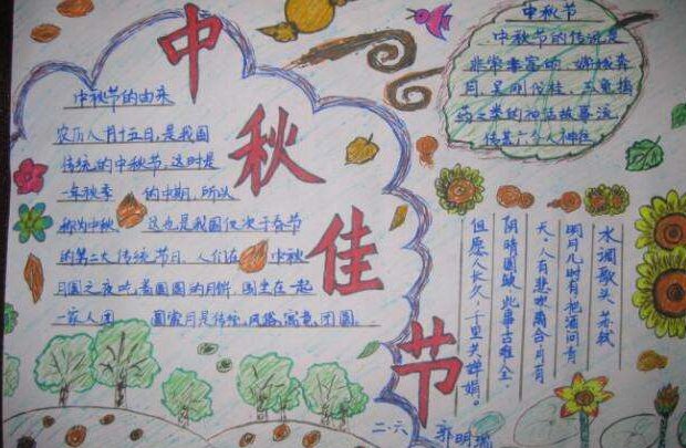 中秋节手抄报一等奖 三年级