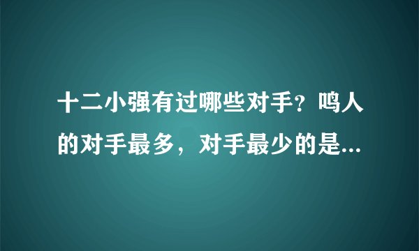 十二小强有过哪些对手？鸣人的对手最多，对手最少的是哪一个？