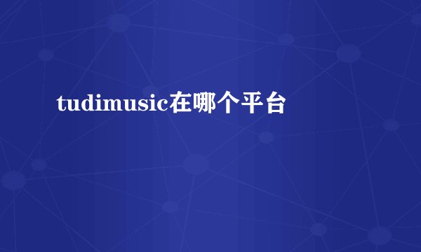 tudimusic在哪个平台