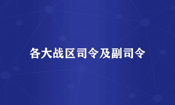 各大战区司令及副司令