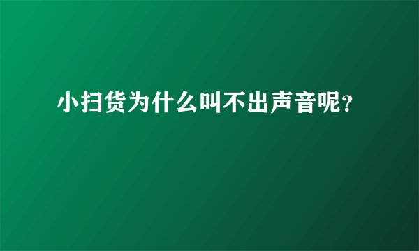 小扫货为什么叫不出声音呢？