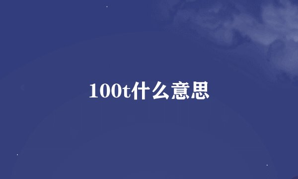 100t什么意思