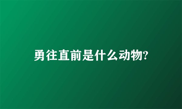 勇往直前是什么动物?