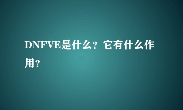 DNFVE是什么？它有什么作用？