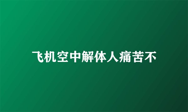 飞机空中解体人痛苦不