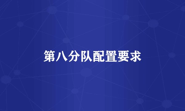 第八分队配置要求