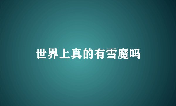 世界上真的有雪魔吗