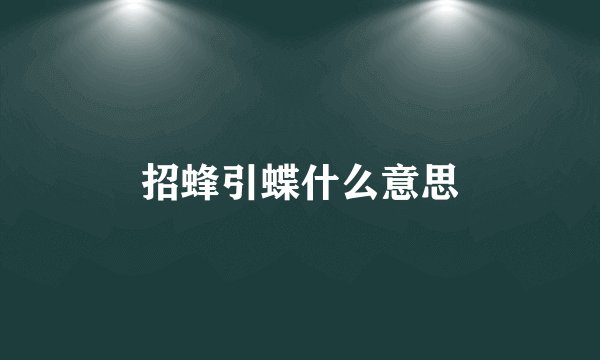 招蜂引蝶什么意思
