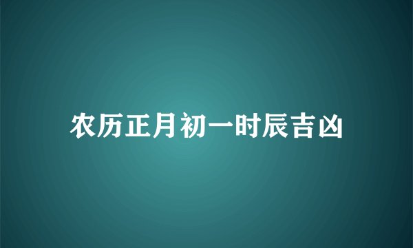农历正月初一时辰吉凶