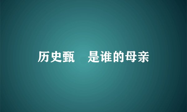 历史甄嬛是谁的母亲